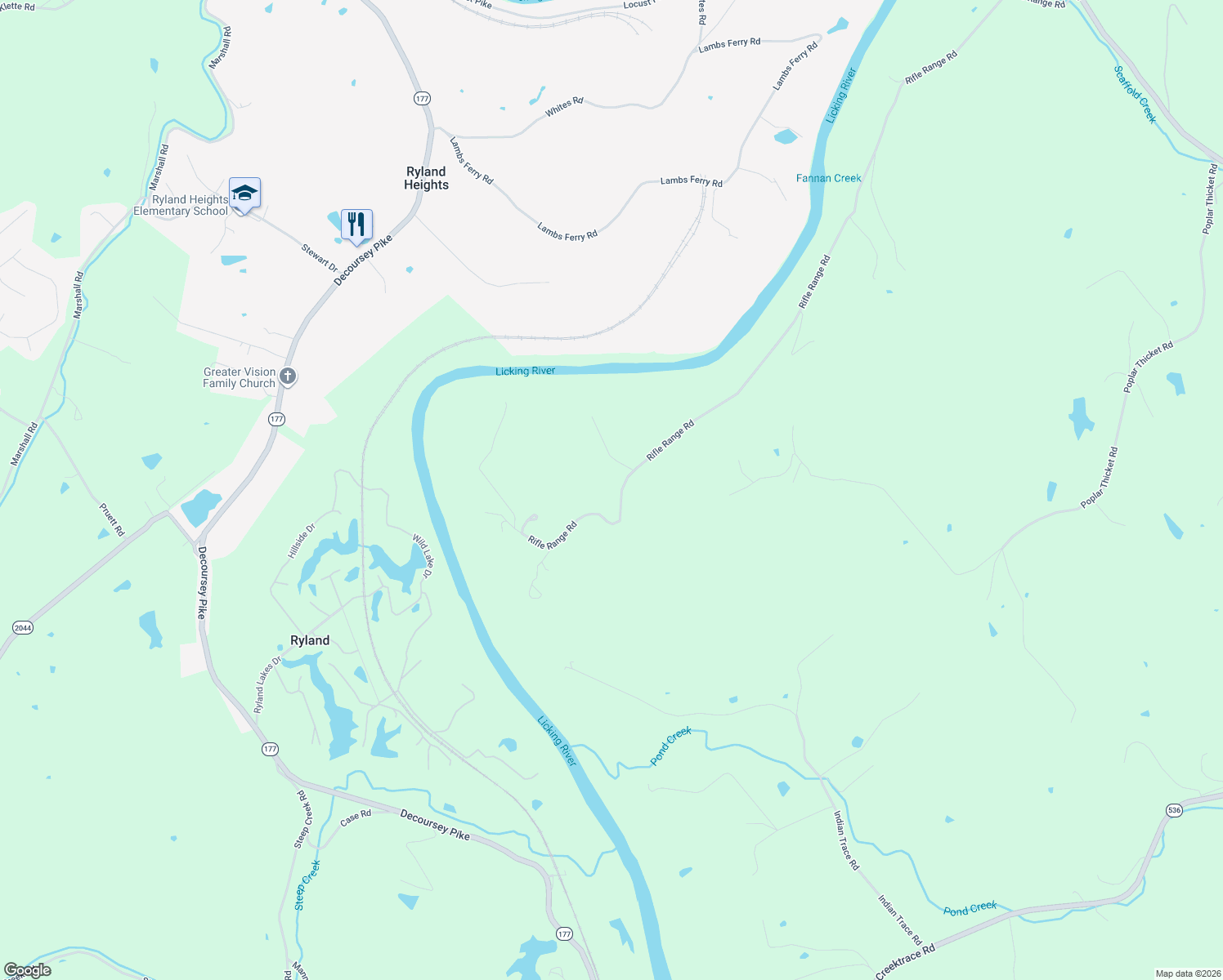 map of restaurants, bars, coffee shops, grocery stores, and more near 204 Rifle Range Road in Alexandria