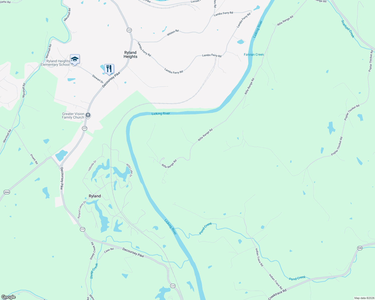 map of restaurants, bars, coffee shops, grocery stores, and more near 204 Rifle Range Road in Alexandria