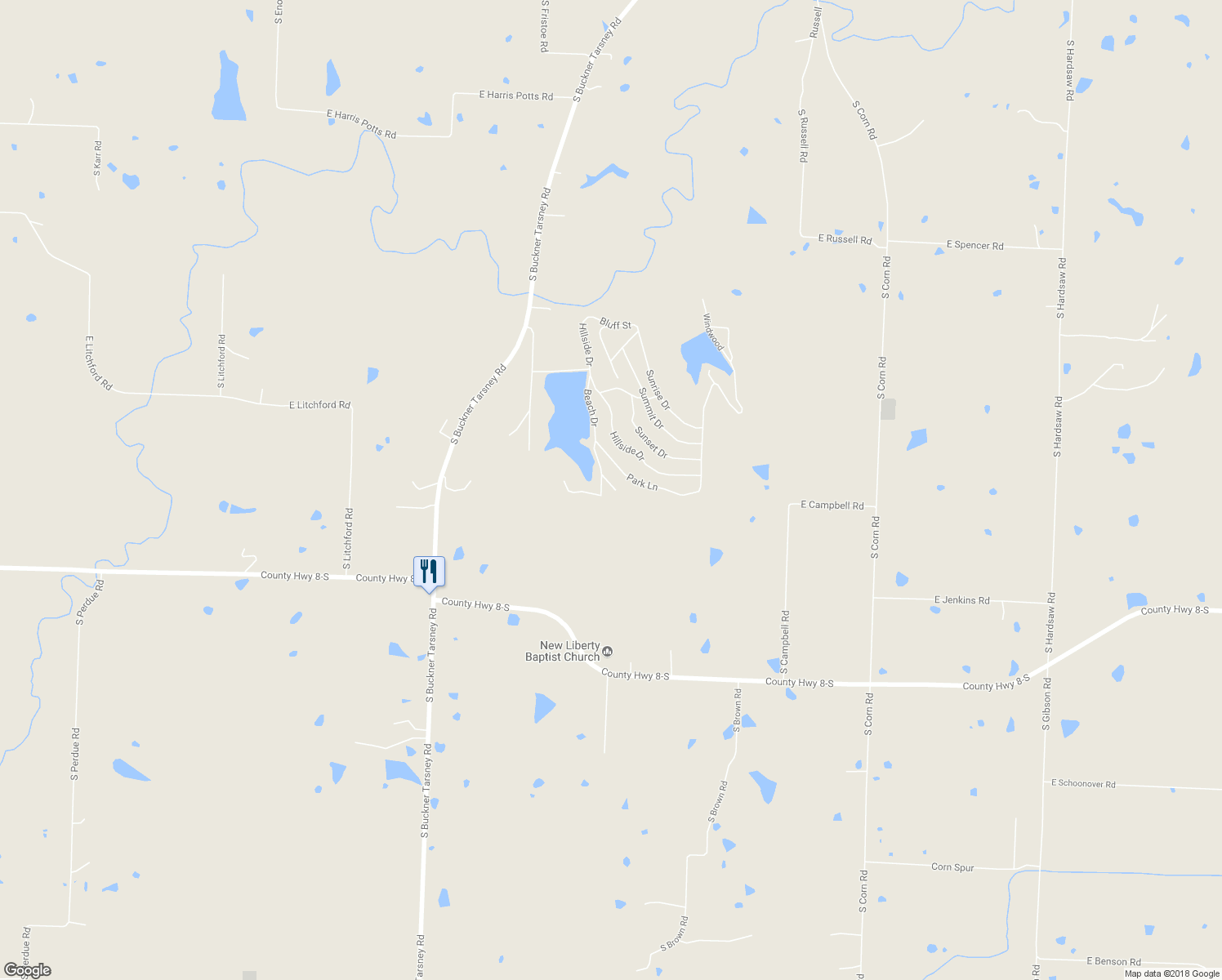 map of restaurants, bars, coffee shops, grocery stores, and more near 2502 Beach Drive in Oak Grove