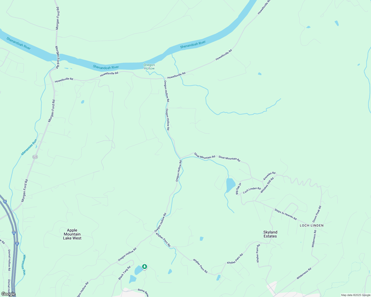 map of restaurants, bars, coffee shops, grocery stores, and more near 2048 Sloat Mountain Road in Front Royal