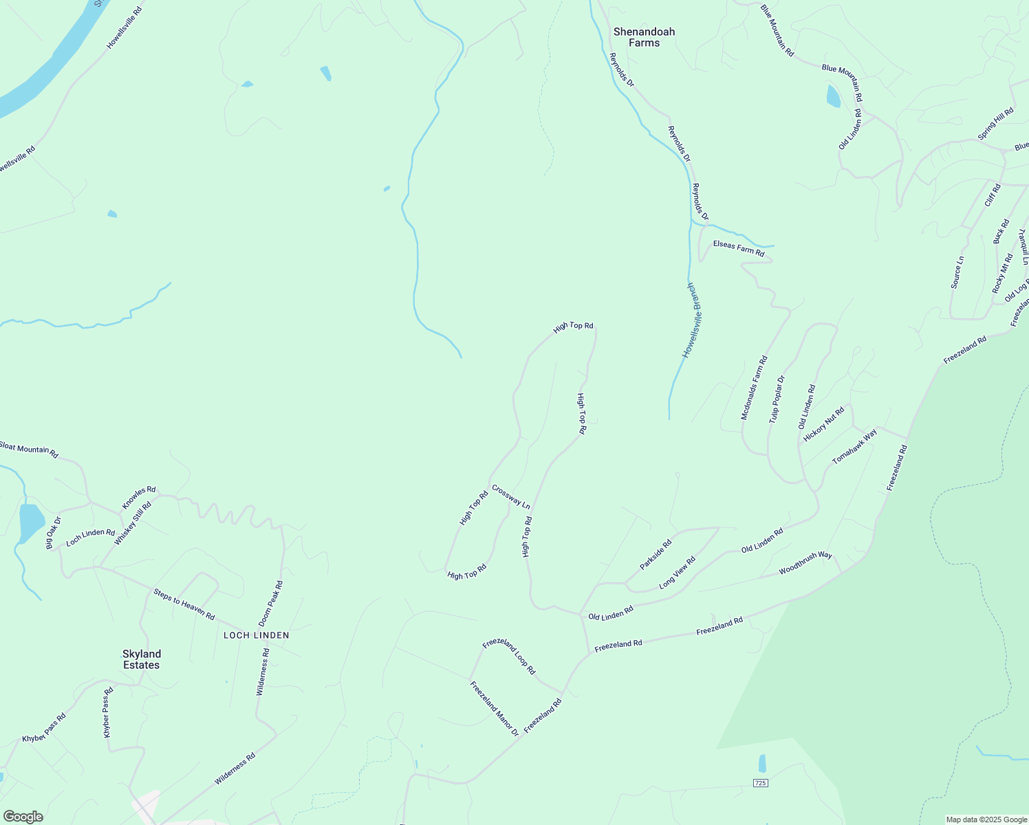 map of restaurants, bars, coffee shops, grocery stores, and more near High Top Road in Linden