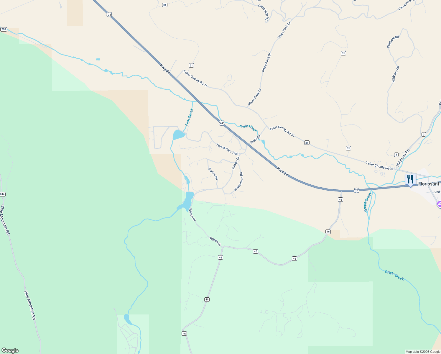 map of restaurants, bars, coffee shops, grocery stores, and more near 154 Freeman Drive in Florissant