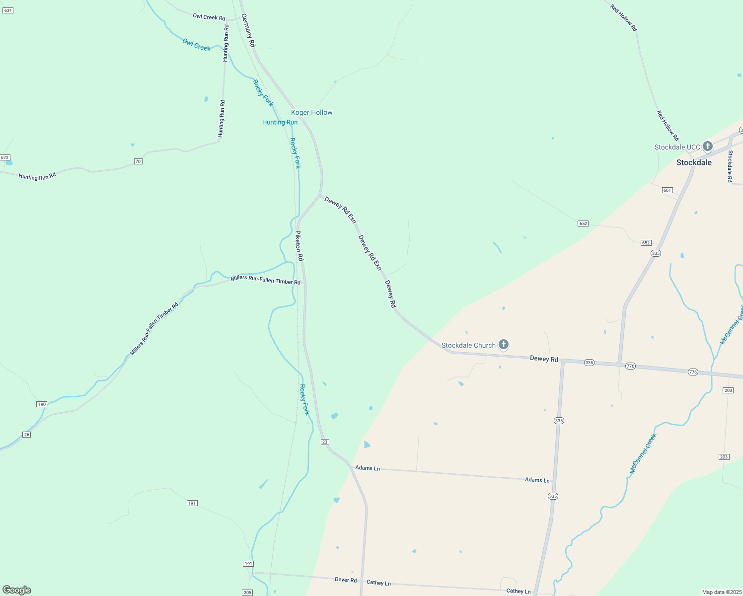 map of restaurants, bars, coffee shops, grocery stores, and more near 1005 Dewey Extension Road in Lucasville