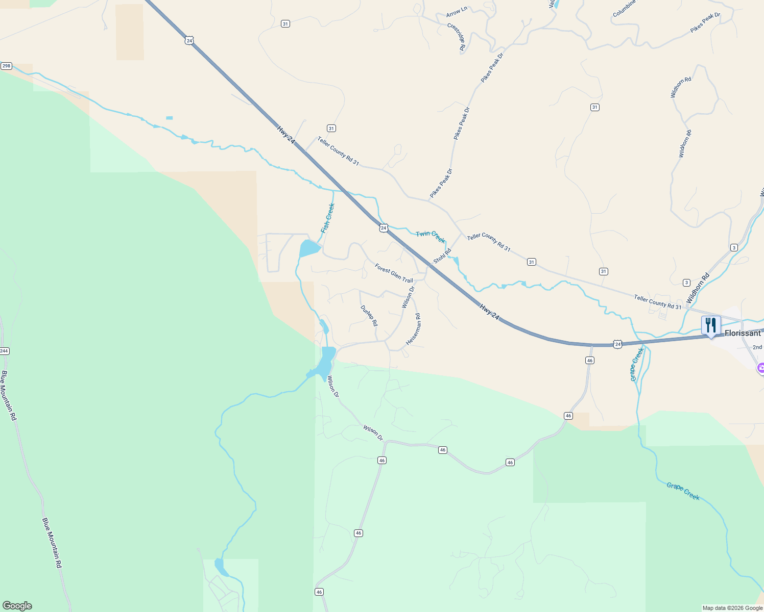 map of restaurants, bars, coffee shops, grocery stores, and more near 154 Freeman Drive in Florissant