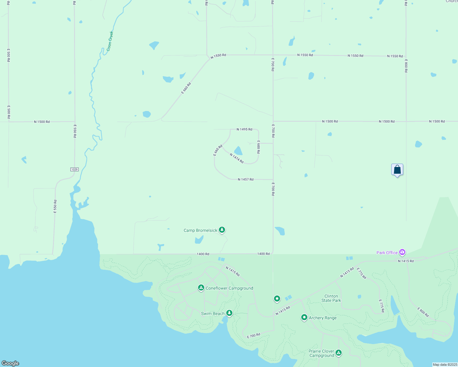 map of restaurants, bars, coffee shops, grocery stores, and more near 667 North 1457 Road in Lawrence