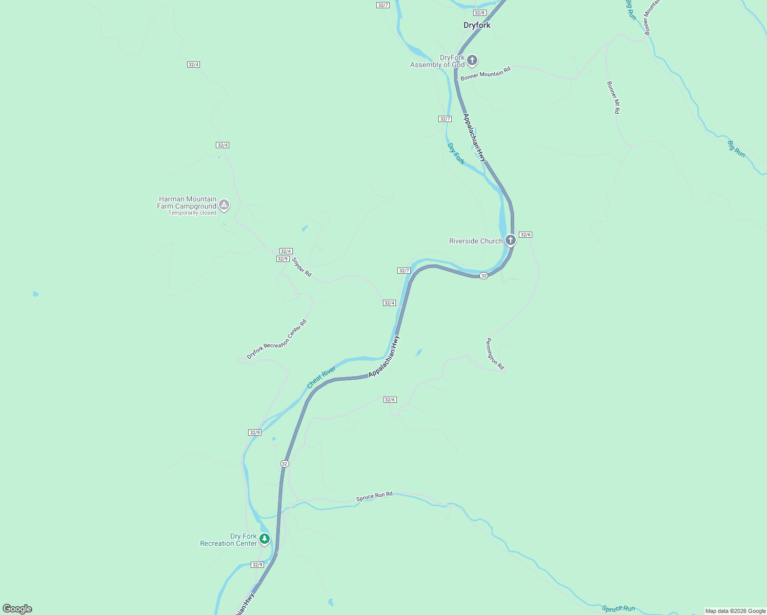 map of restaurants, bars, coffee shops, grocery stores, and more near 32 1 Snyder Road in Harman
