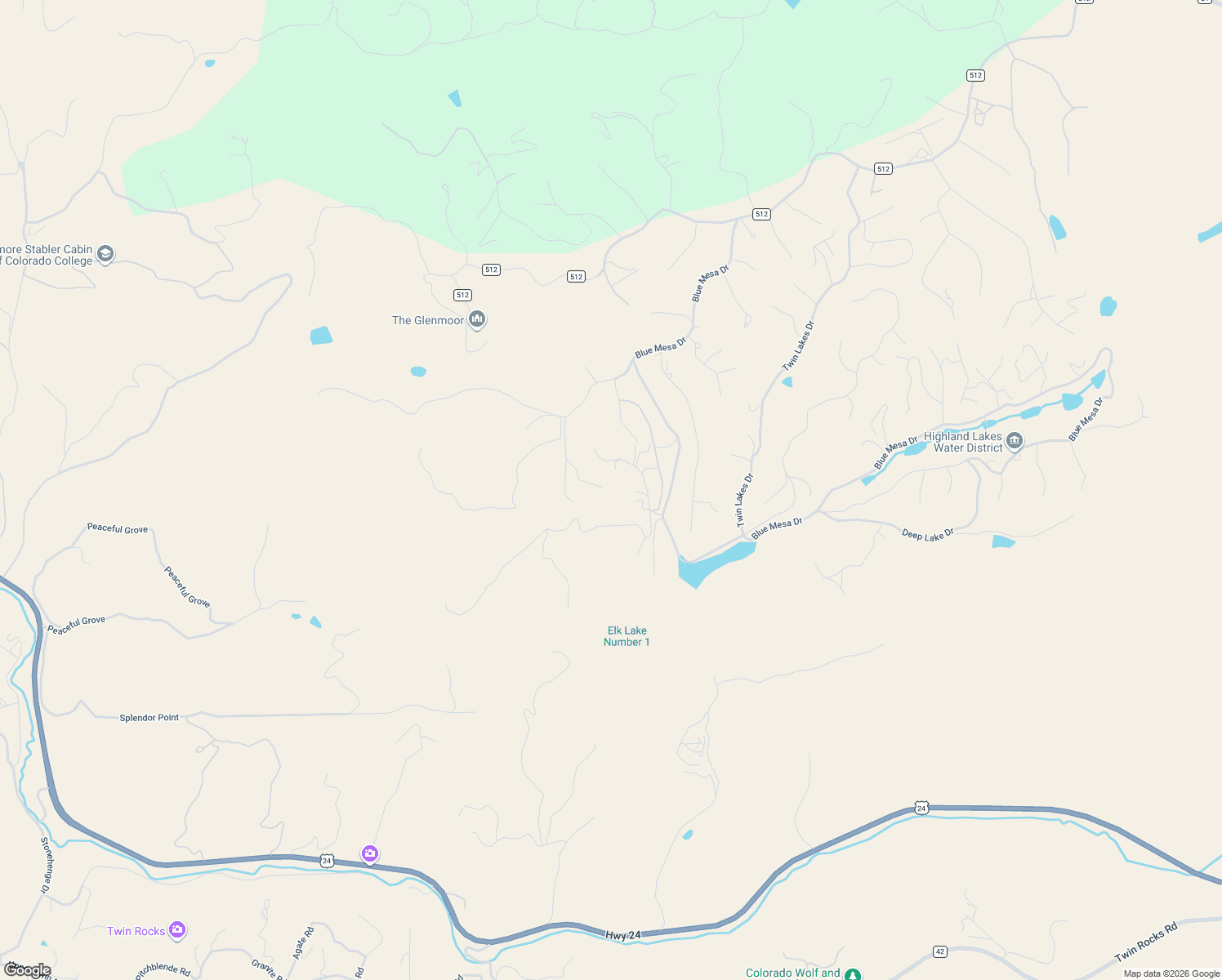 map of restaurants, bars, coffee shops, grocery stores, and more near 544 Lost Lake Drive in Divide