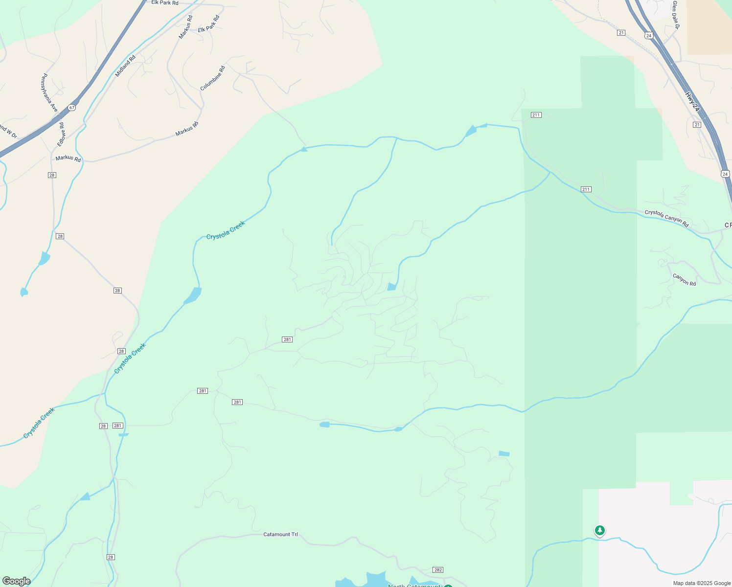 map of restaurants, bars, coffee shops, grocery stores, and more near 41 Tillicum Trail in Woodland Park