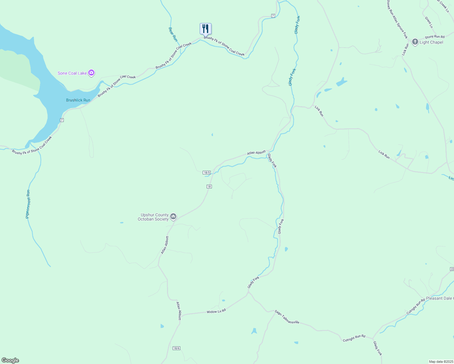 map of restaurants, bars, coffee shops, grocery stores, and more near 406 Marjorie Ann Drive in Buckhannon