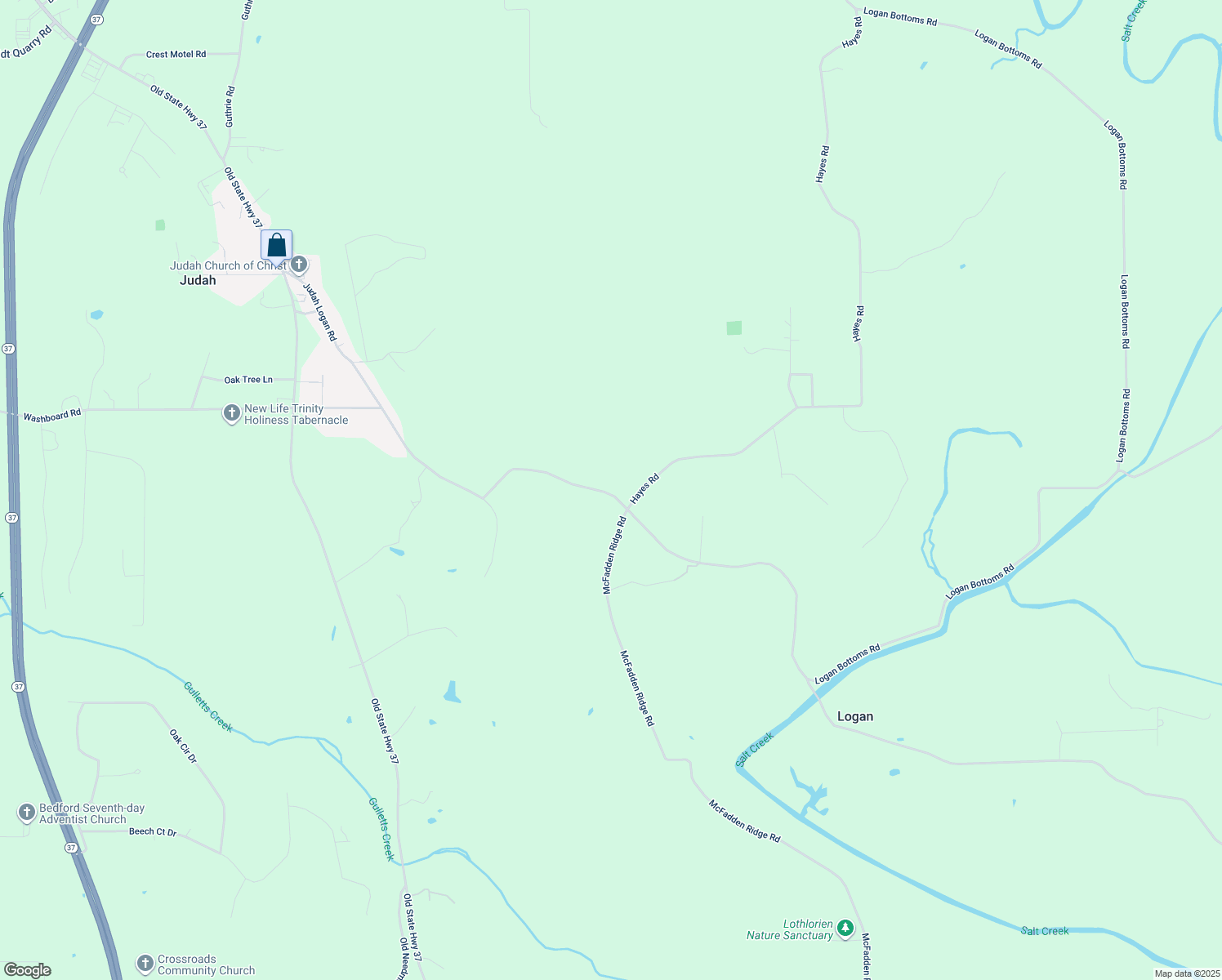 map of restaurants, bars, coffee shops, grocery stores, and more near 1267 Judah Logan Road in Bedford