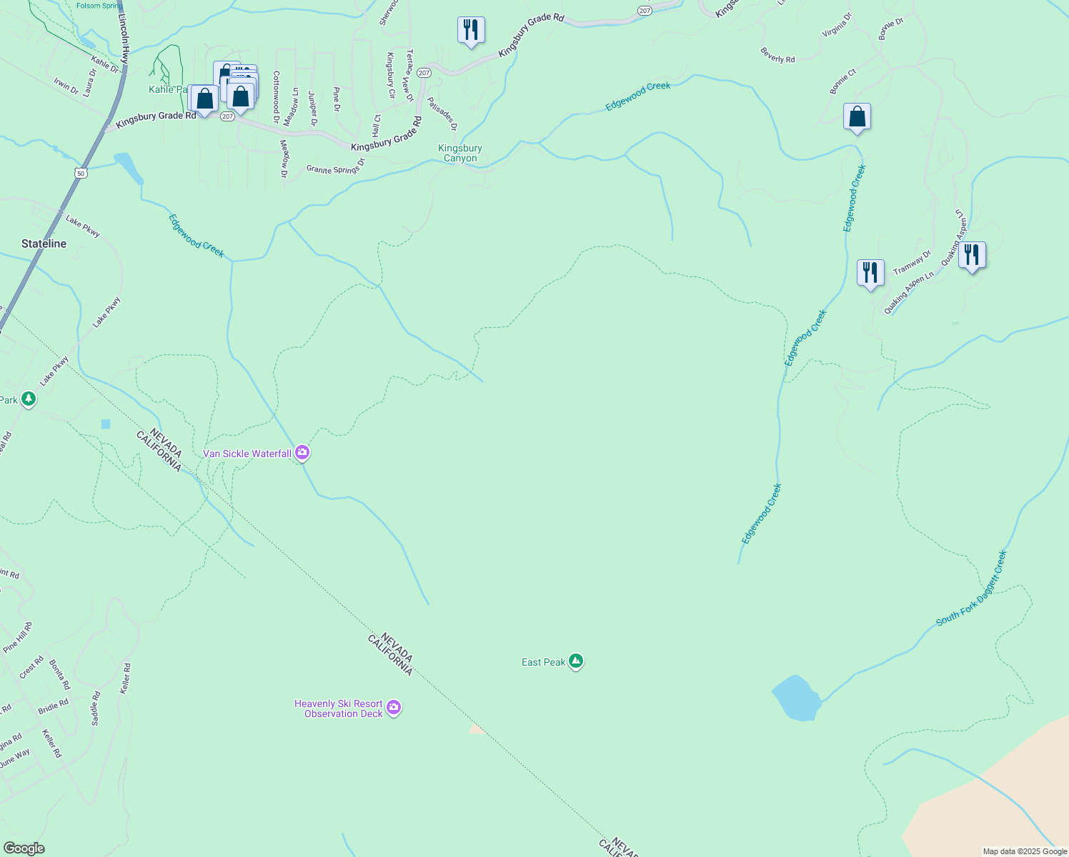 map of restaurants, bars, coffee shops, grocery stores, and more near in Stateline