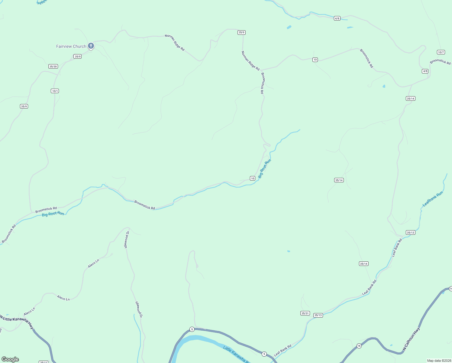 map of restaurants, bars, coffee shops, grocery stores, and more near Broomstick Road in Big Bend