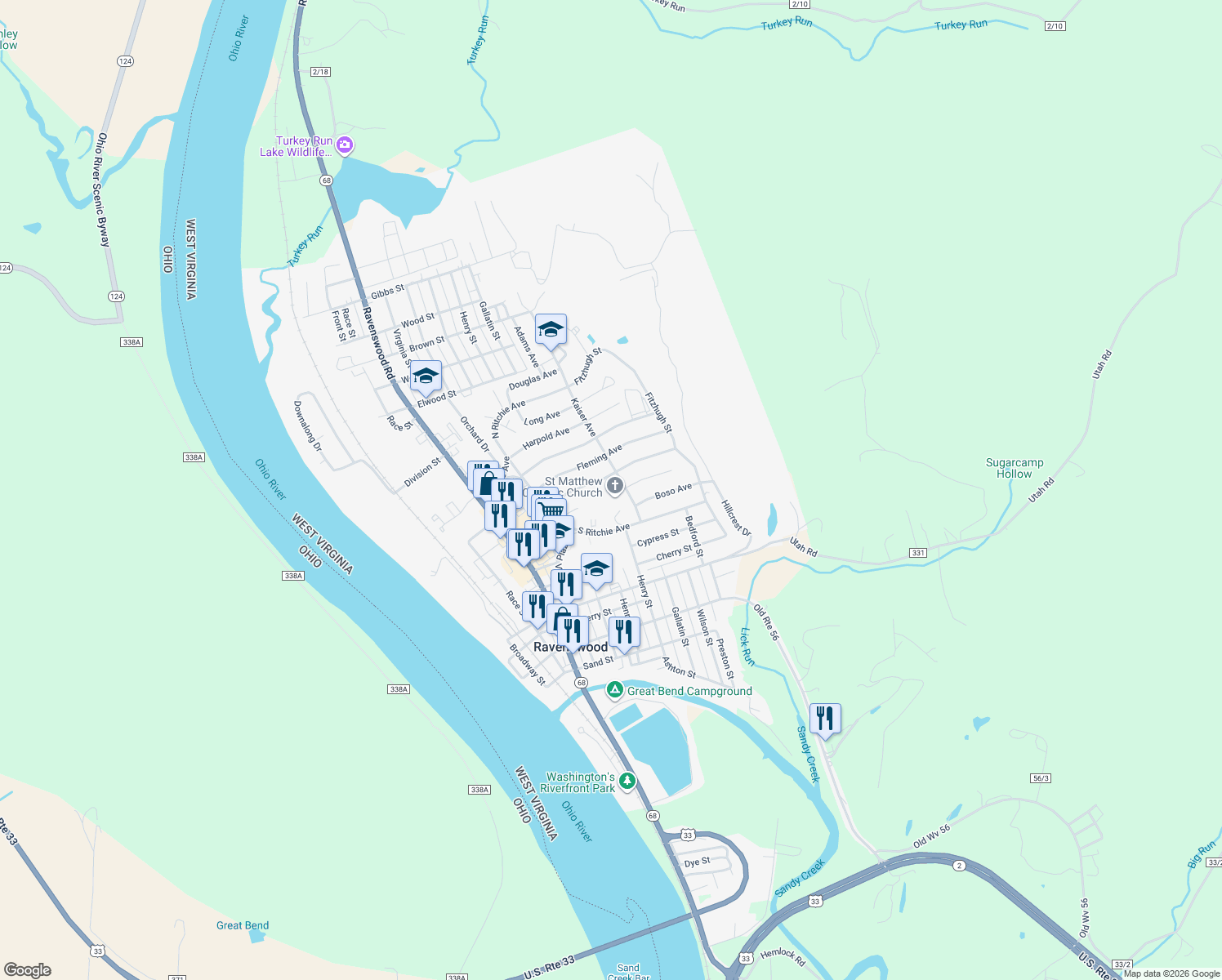 map of restaurants, bars, coffee shops, grocery stores, and more near 600 Crooks Avenue in Ravenswood