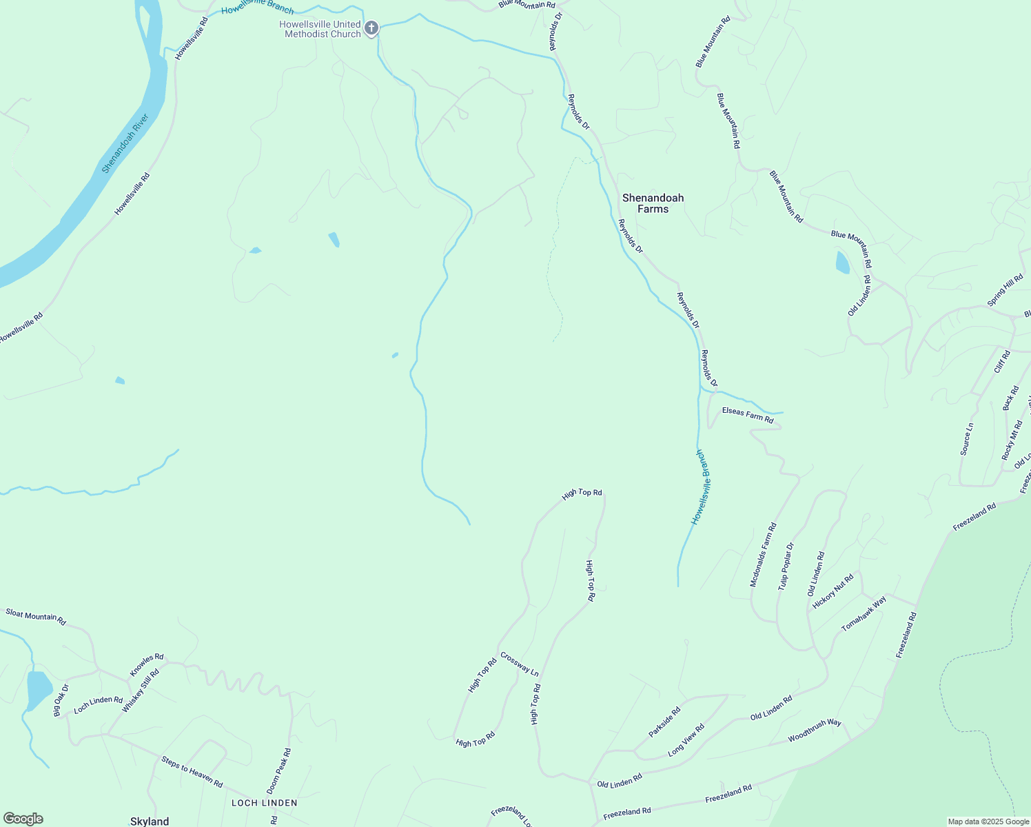 map of restaurants, bars, coffee shops, grocery stores, and more near in Front Royal