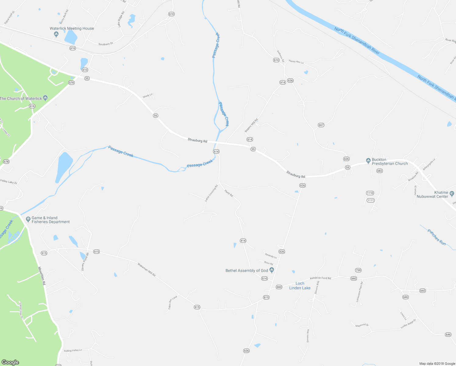 map of restaurants, bars, coffee shops, grocery stores, and more near 1008 Hunt Road in Front Royal