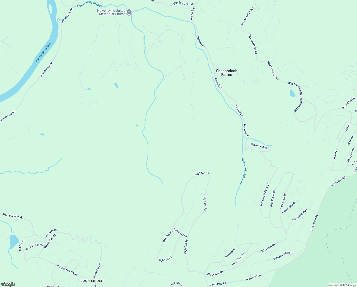 map of restaurants, bars, coffee shops, grocery stores, and more near in Front Royal