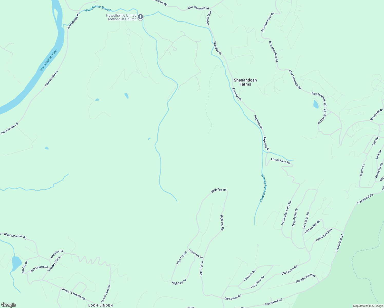 map of restaurants, bars, coffee shops, grocery stores, and more near in Front Royal