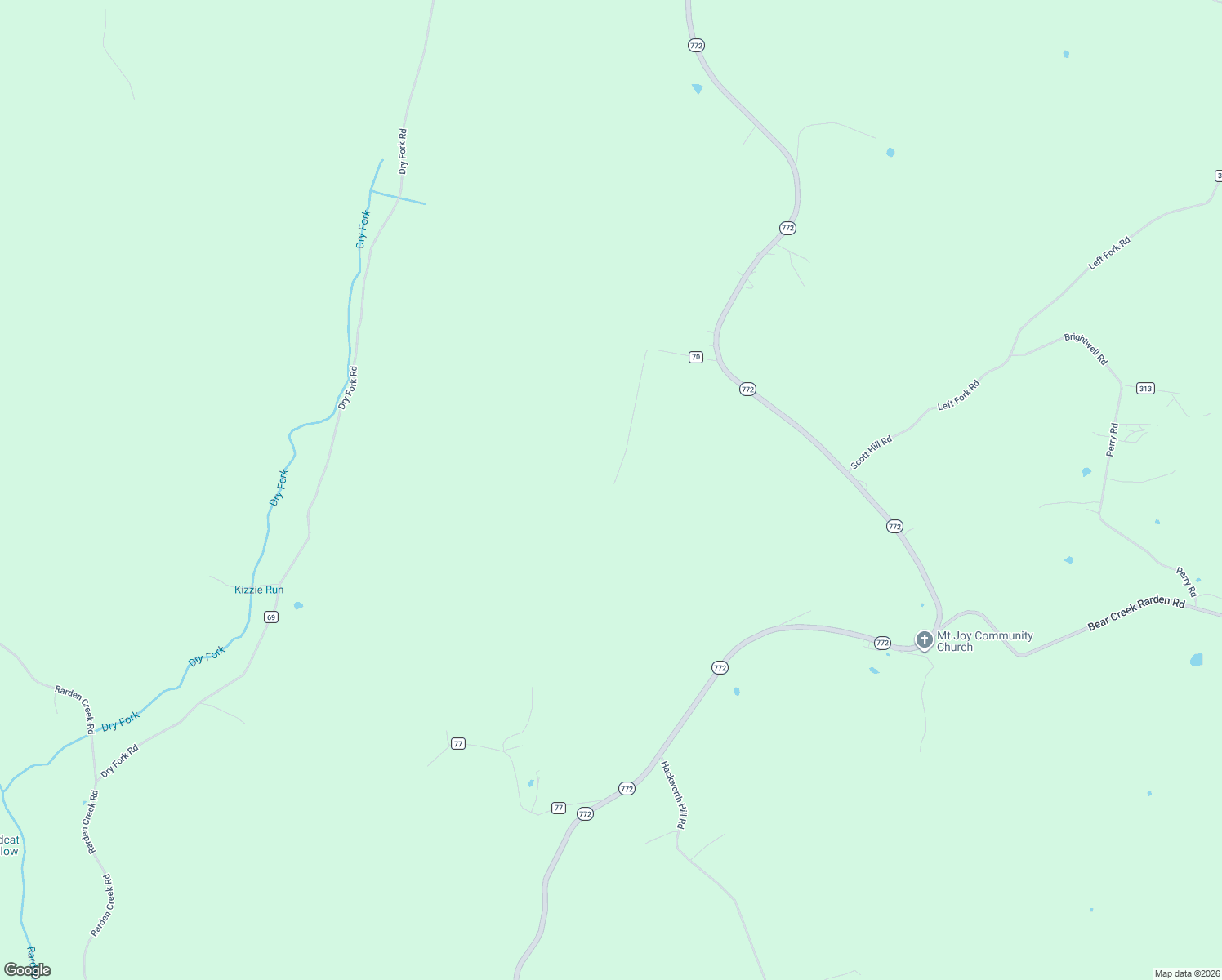 map of restaurants, bars, coffee shops, grocery stores, and more near 1459 Kizzie Run Road in Rarden