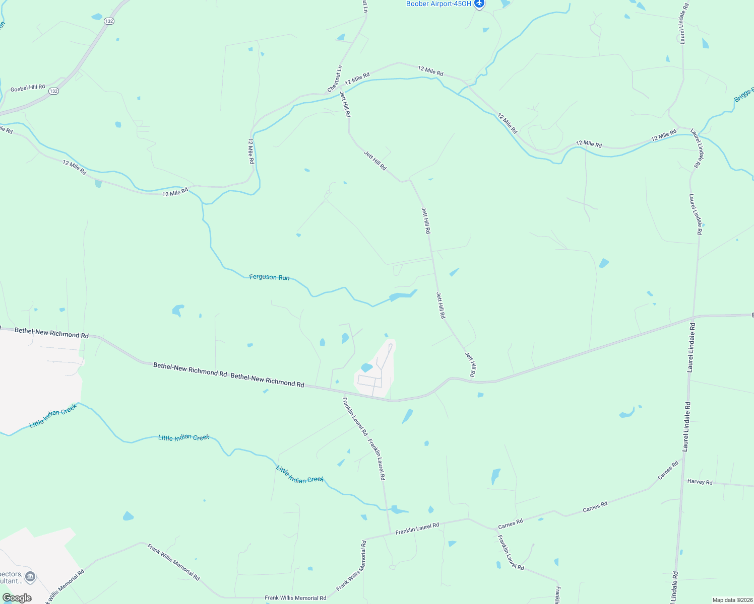 map of restaurants, bars, coffee shops, grocery stores, and more near 2509 Jett Hill Road in New Richmond