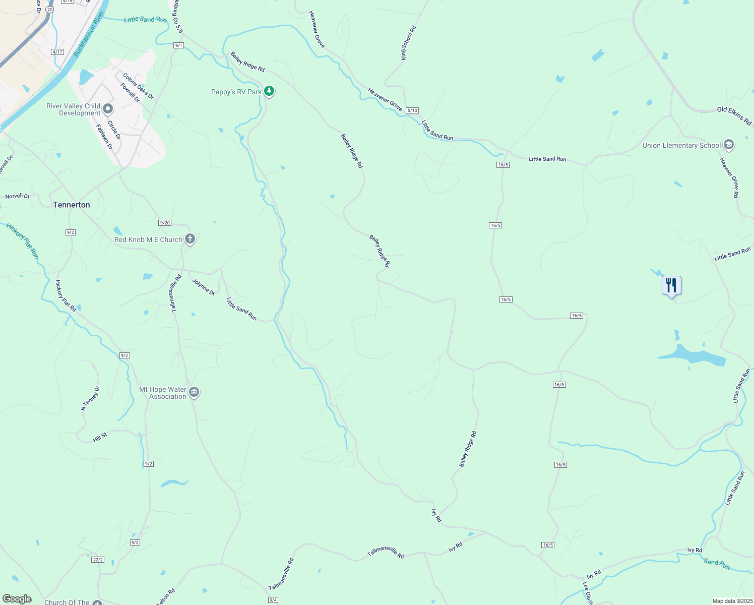 map of restaurants, bars, coffee shops, grocery stores, and more near Cherry Hill Estates in Upshur County