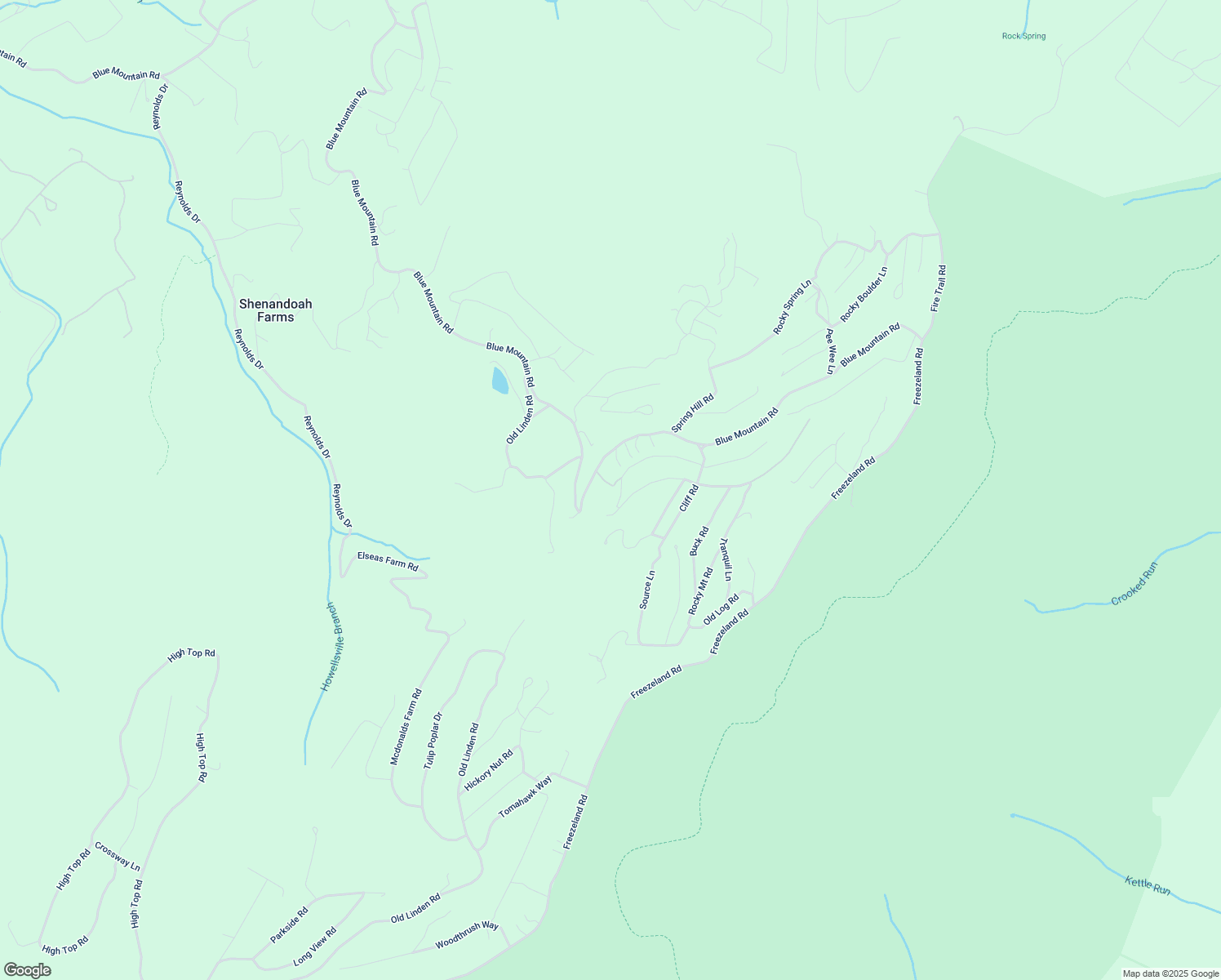 map of restaurants, bars, coffee shops, grocery stores, and more near 3910 Blue Mountain Road in Front Royal