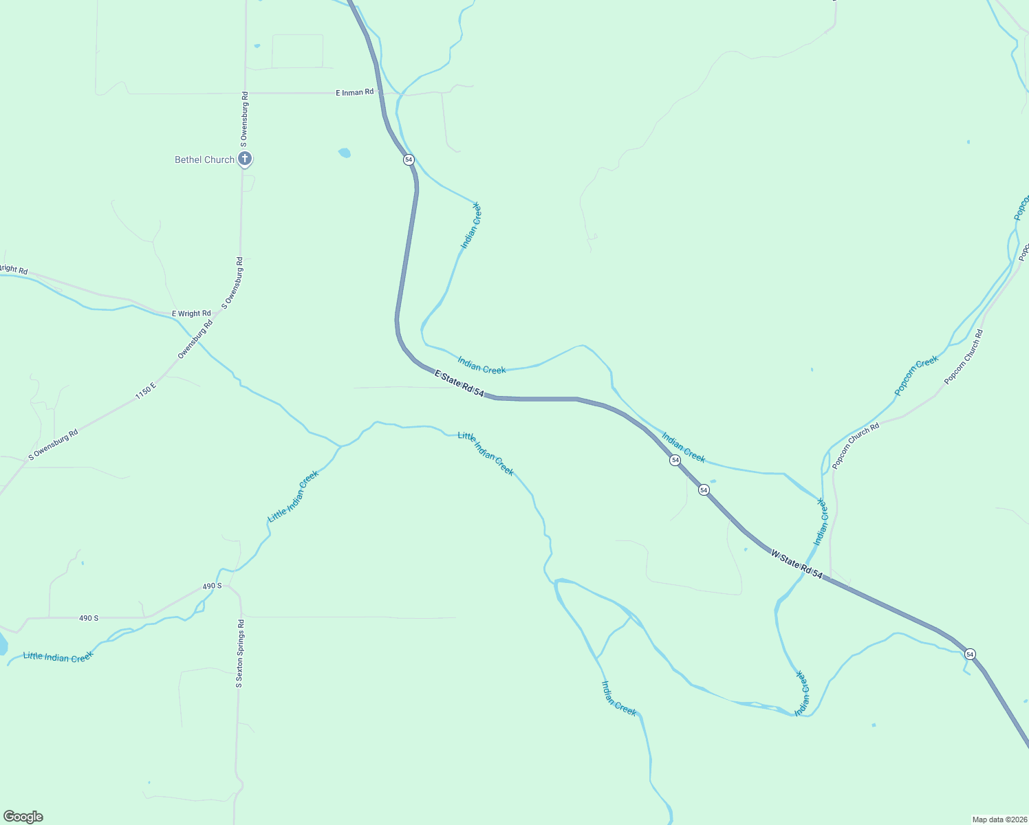 map of restaurants, bars, coffee shops, grocery stores, and more near 13362 East State Road 54 in Springville