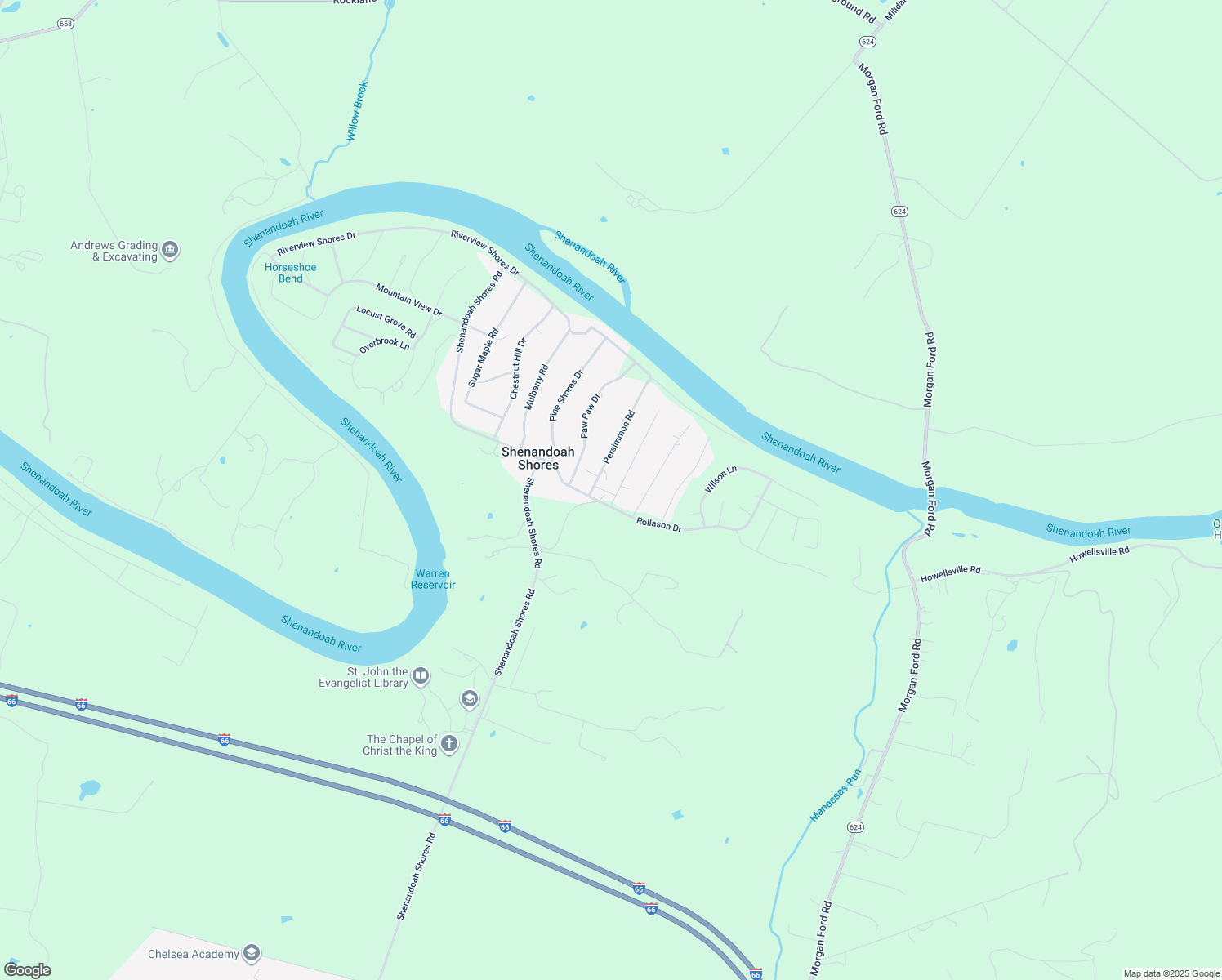 map of restaurants, bars, coffee shops, grocery stores, and more near 27 Magnolia Drive in Front Royal