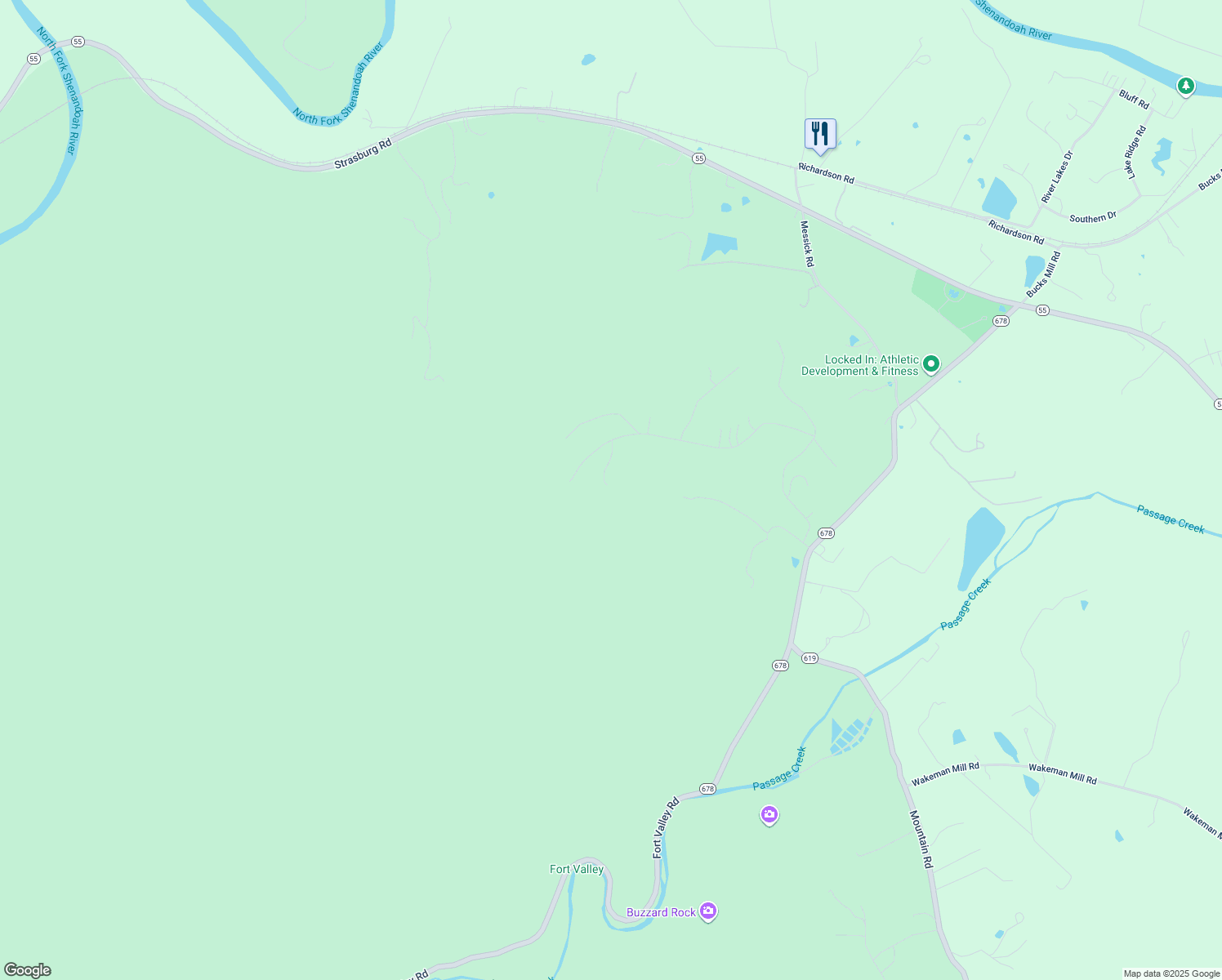 map of restaurants, bars, coffee shops, grocery stores, and more near 997 Lower Valley Road in Strasburg