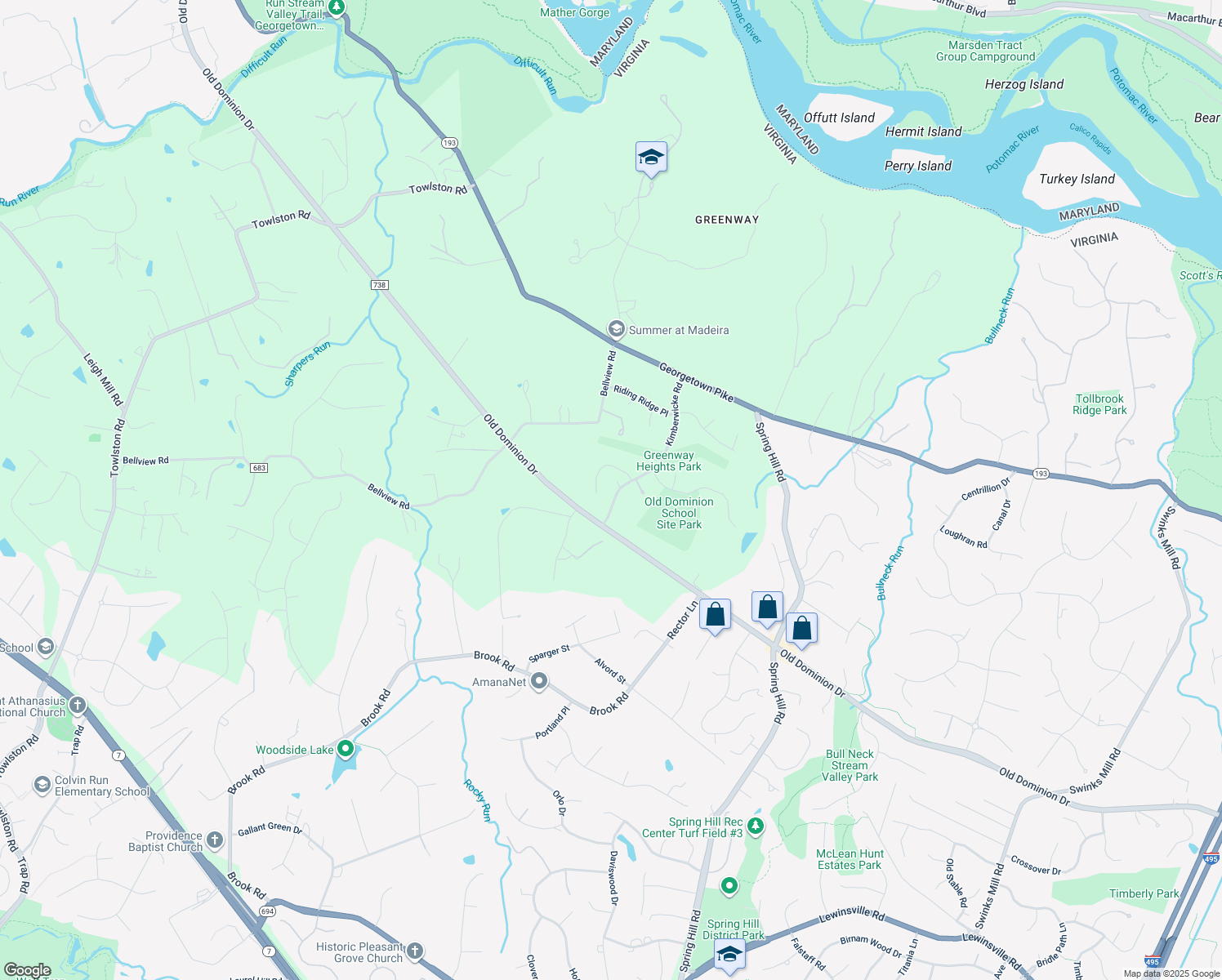 map of restaurants, bars, coffee shops, grocery stores, and more near 1002 Kimberwicke Rd in McLean