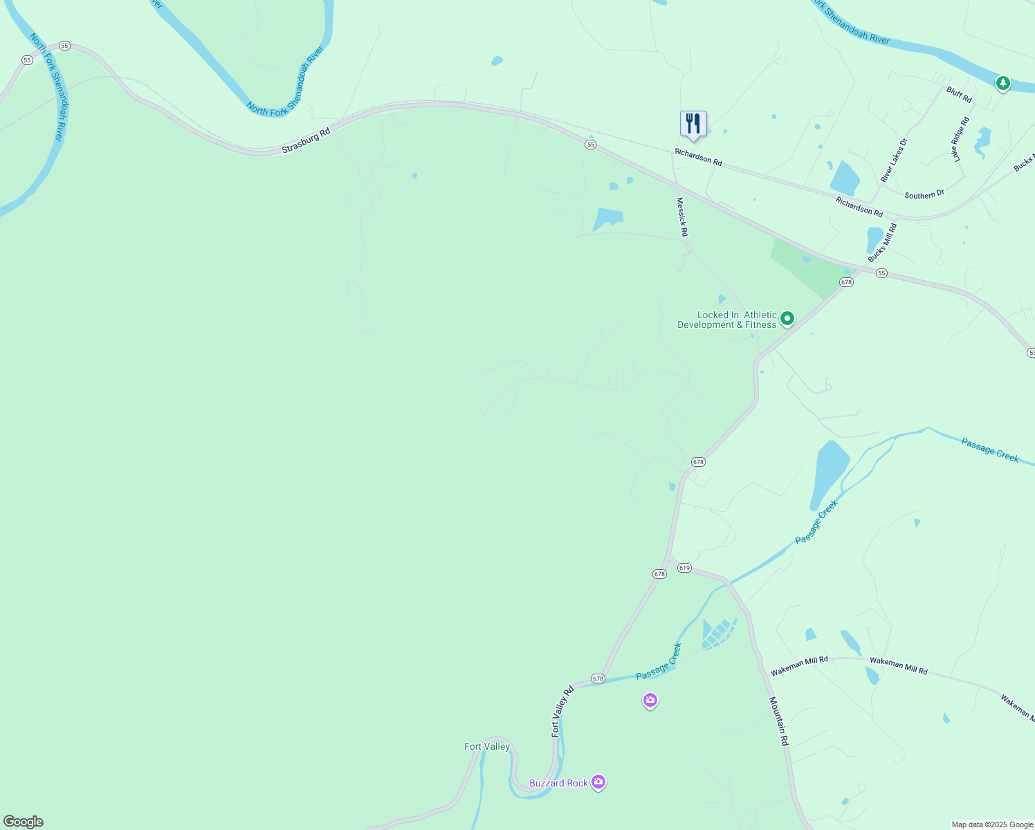 map of restaurants, bars, coffee shops, grocery stores, and more near 997 Lower Valley Road in Strasburg