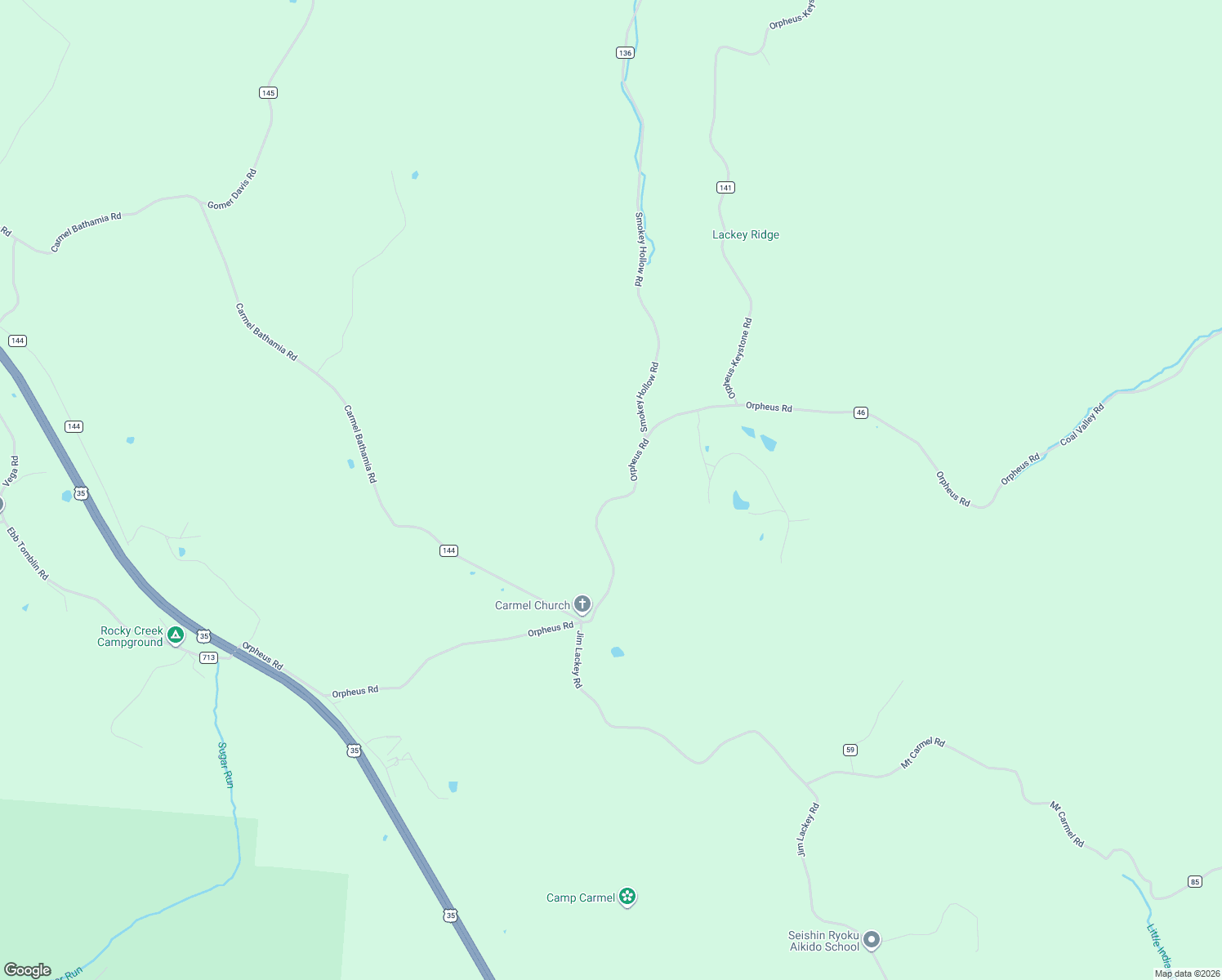 map of restaurants, bars, coffee shops, grocery stores, and more near 1510 Orpheus Road in Centerville