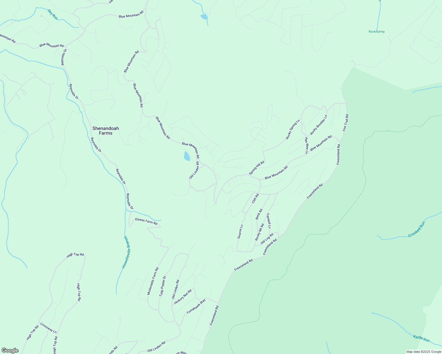 map of restaurants, bars, coffee shops, grocery stores, and more near 3543 Blue Mountain Road in Front Royal