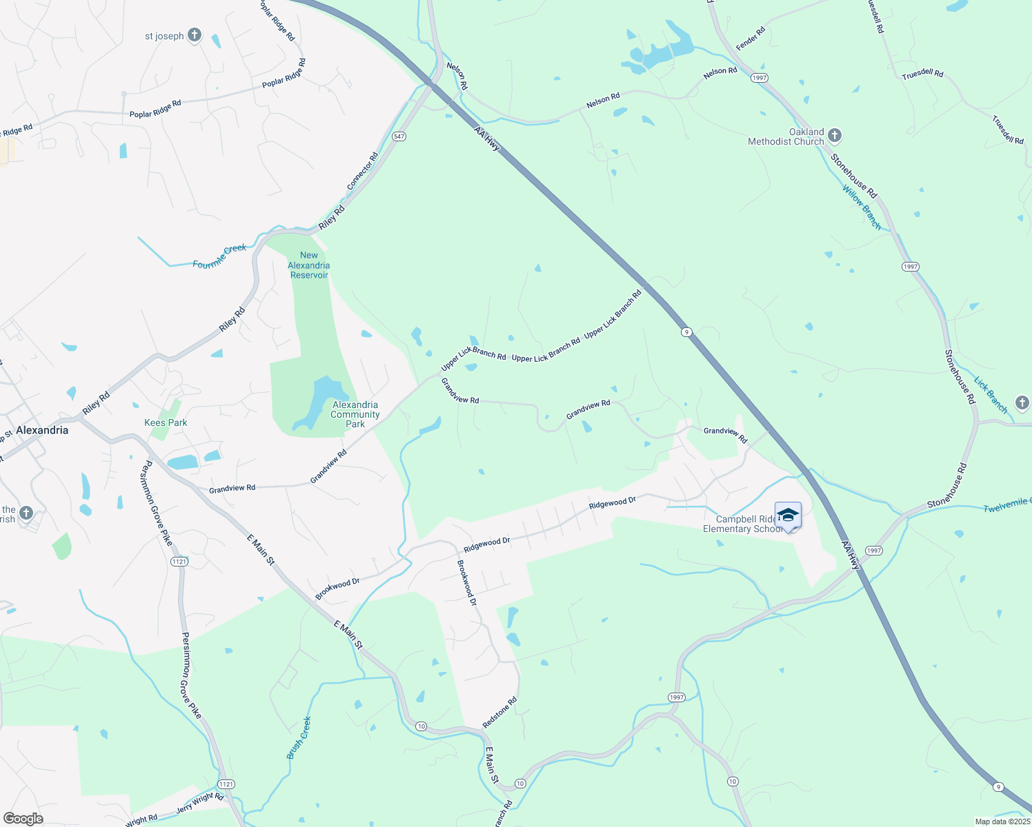map of restaurants, bars, coffee shops, grocery stores, and more near 2030 Grandview Road in Alexandria