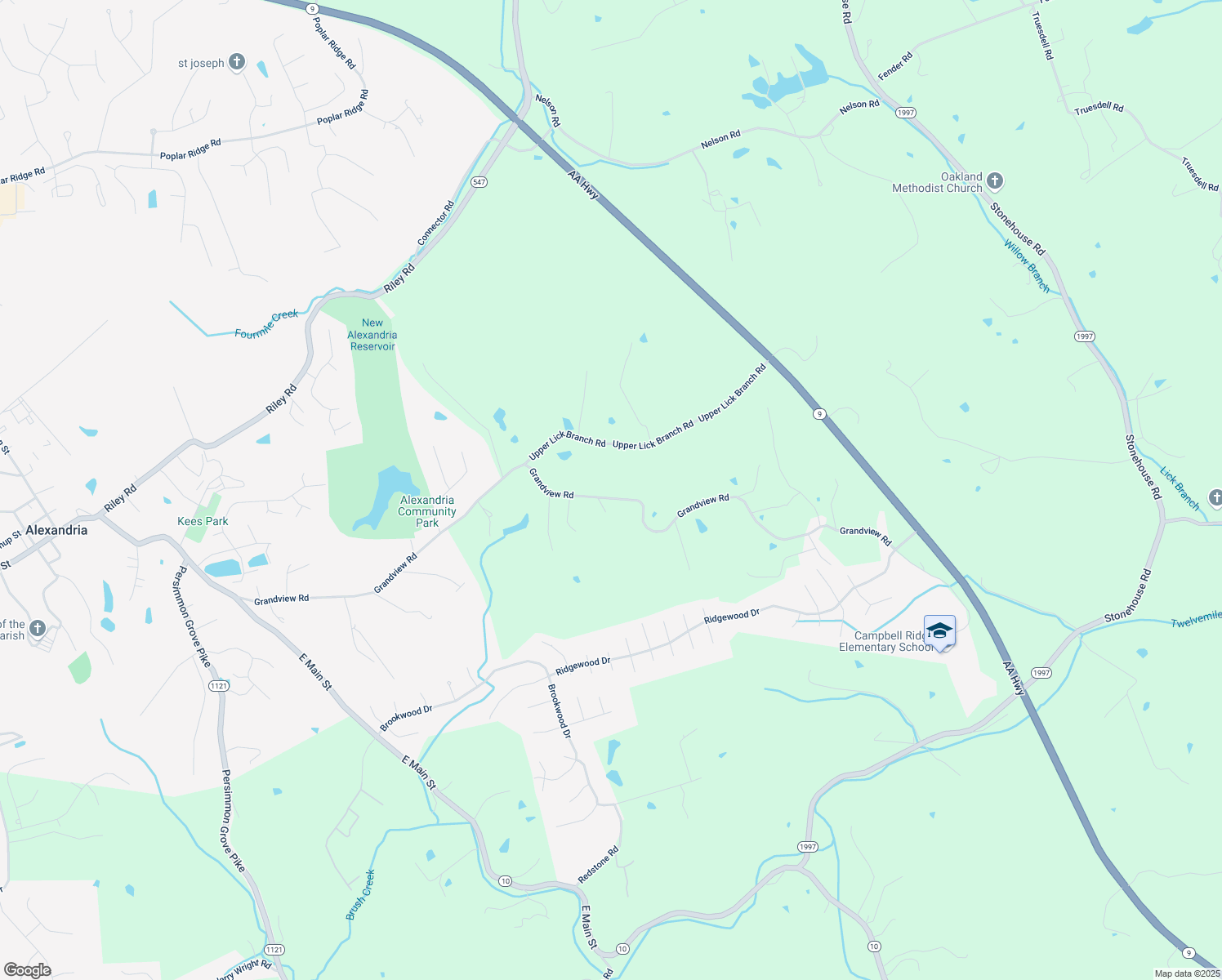 map of restaurants, bars, coffee shops, grocery stores, and more near 2030 Grandview Road in Alexandria