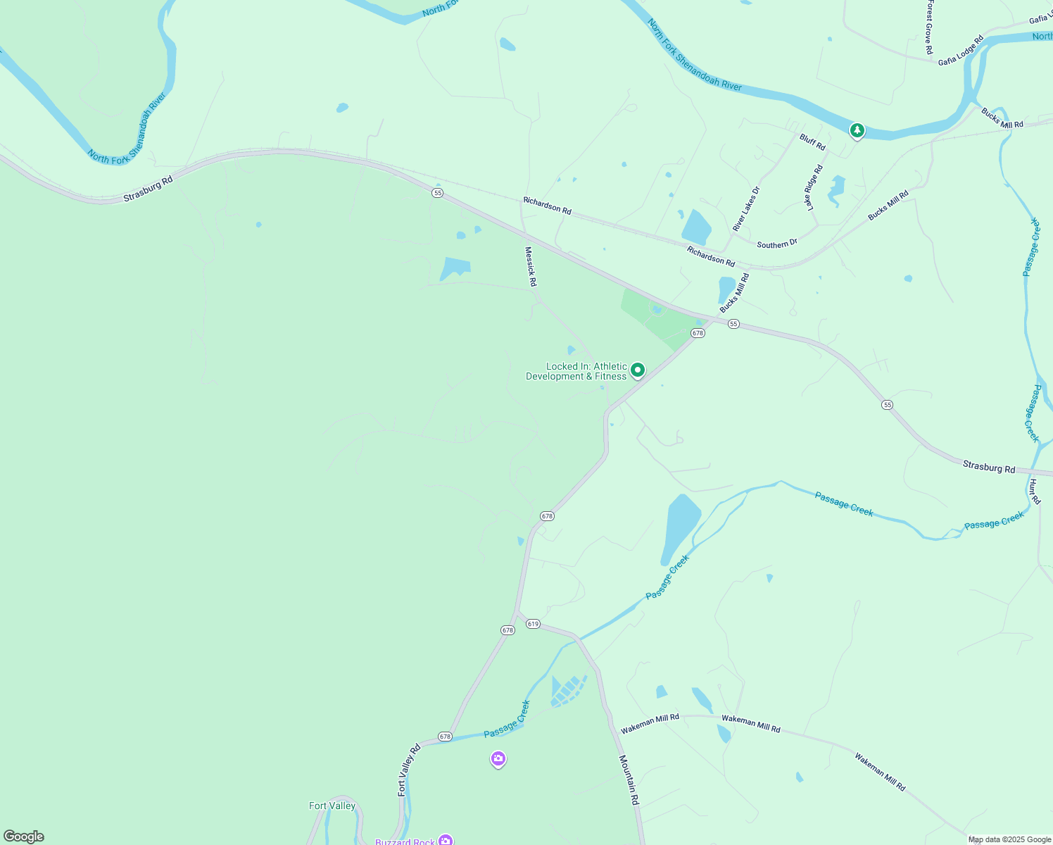 map of restaurants, bars, coffee shops, grocery stores, and more near 59 Valley Overlook Court in Strasburg