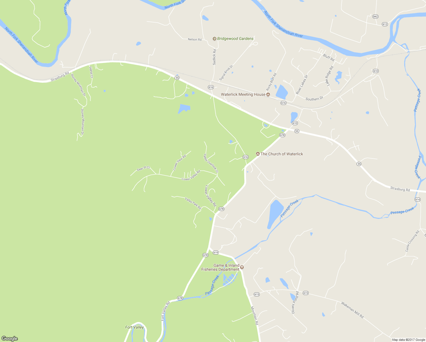 map of restaurants, bars, coffee shops, grocery stores, and more near 59 Valley Overlook Court in Strasburg
