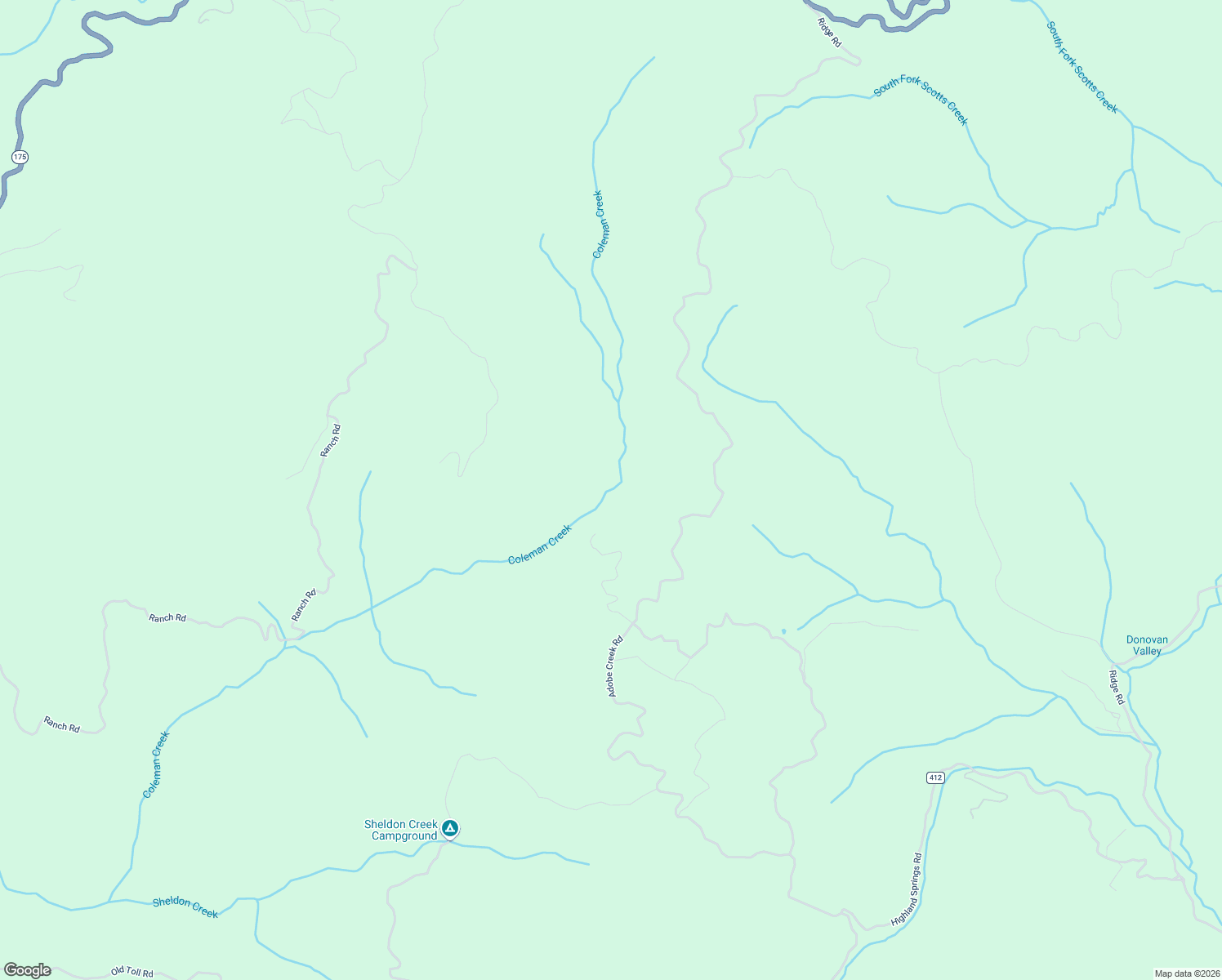 map of restaurants, bars, coffee shops, grocery stores, and more near 15400 Adobe Creek Road in Hopland