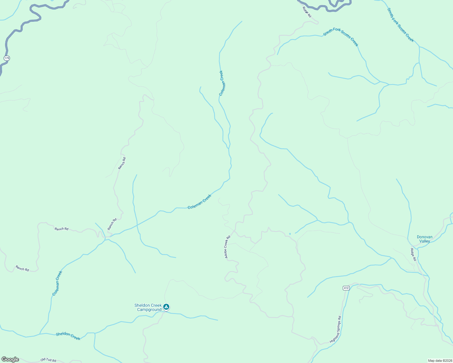 map of restaurants, bars, coffee shops, grocery stores, and more near 15400 Adobe Creek Road in Hopland