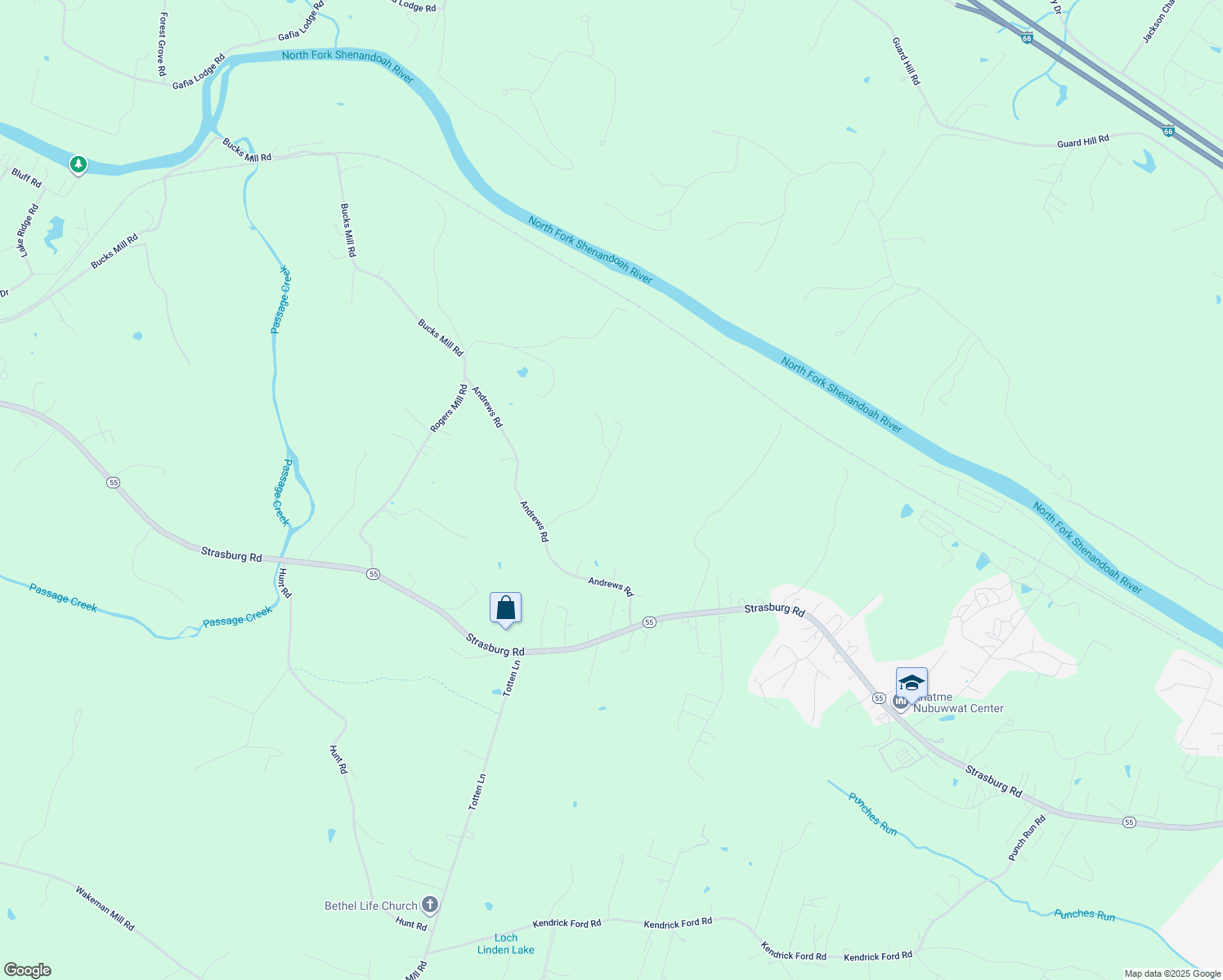 map of restaurants, bars, coffee shops, grocery stores, and more near 246 Mitchell Drive in Strasburg