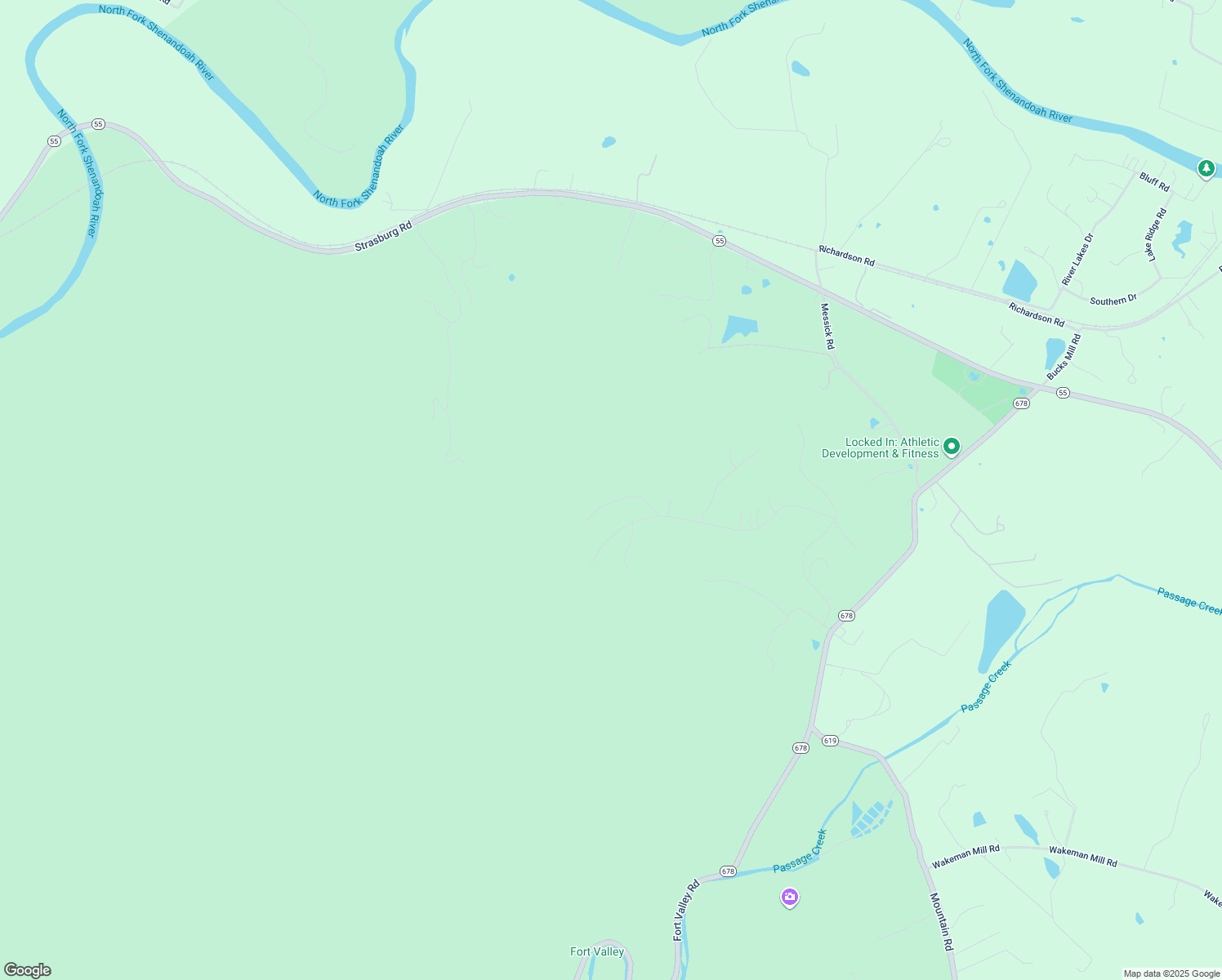 map of restaurants, bars, coffee shops, grocery stores, and more near 152 Deer Place Court in Strasburg