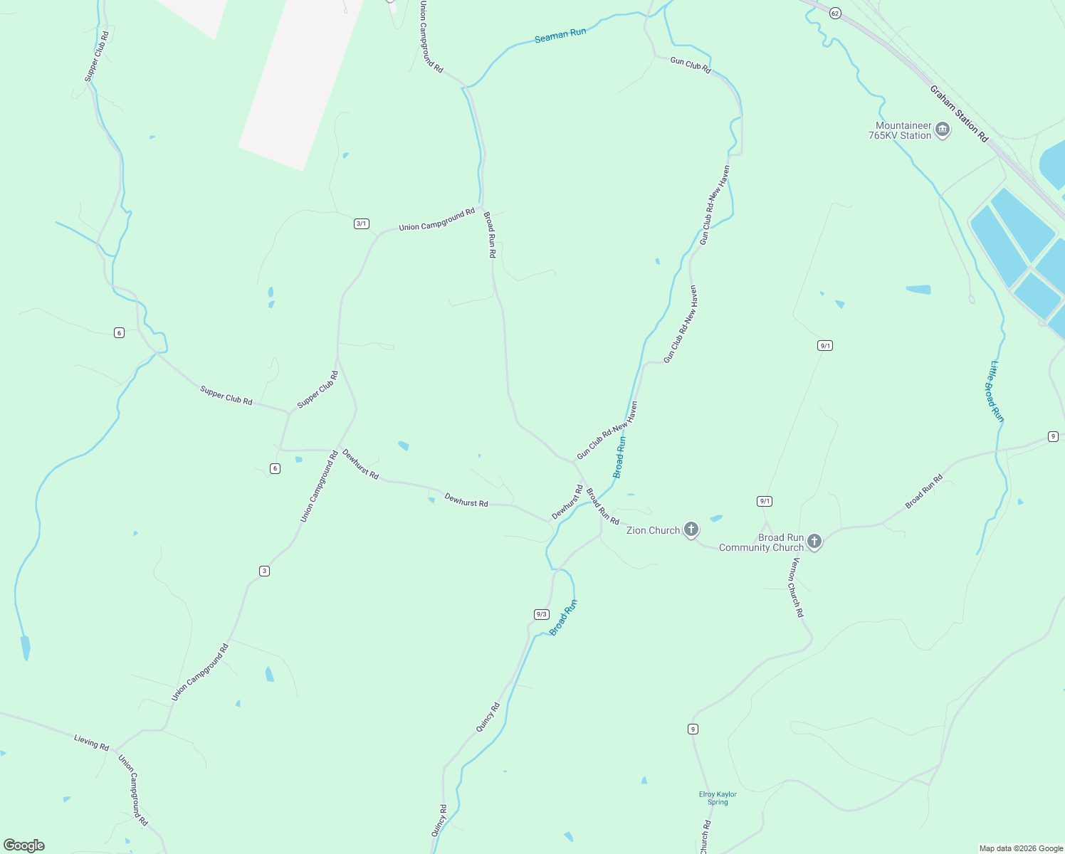 map of restaurants, bars, coffee shops, grocery stores, and more near 4970 Broad Run Road in Letart