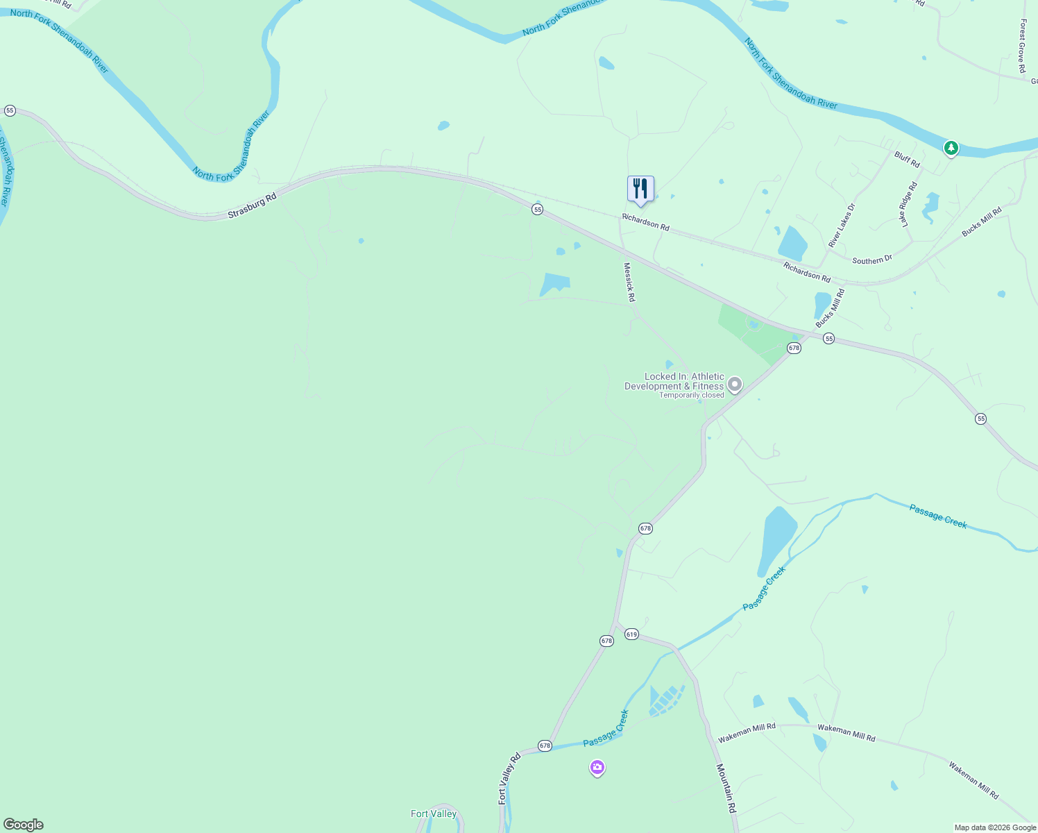 map of restaurants, bars, coffee shops, grocery stores, and more near 876 Lower Valley Road in Strasburg