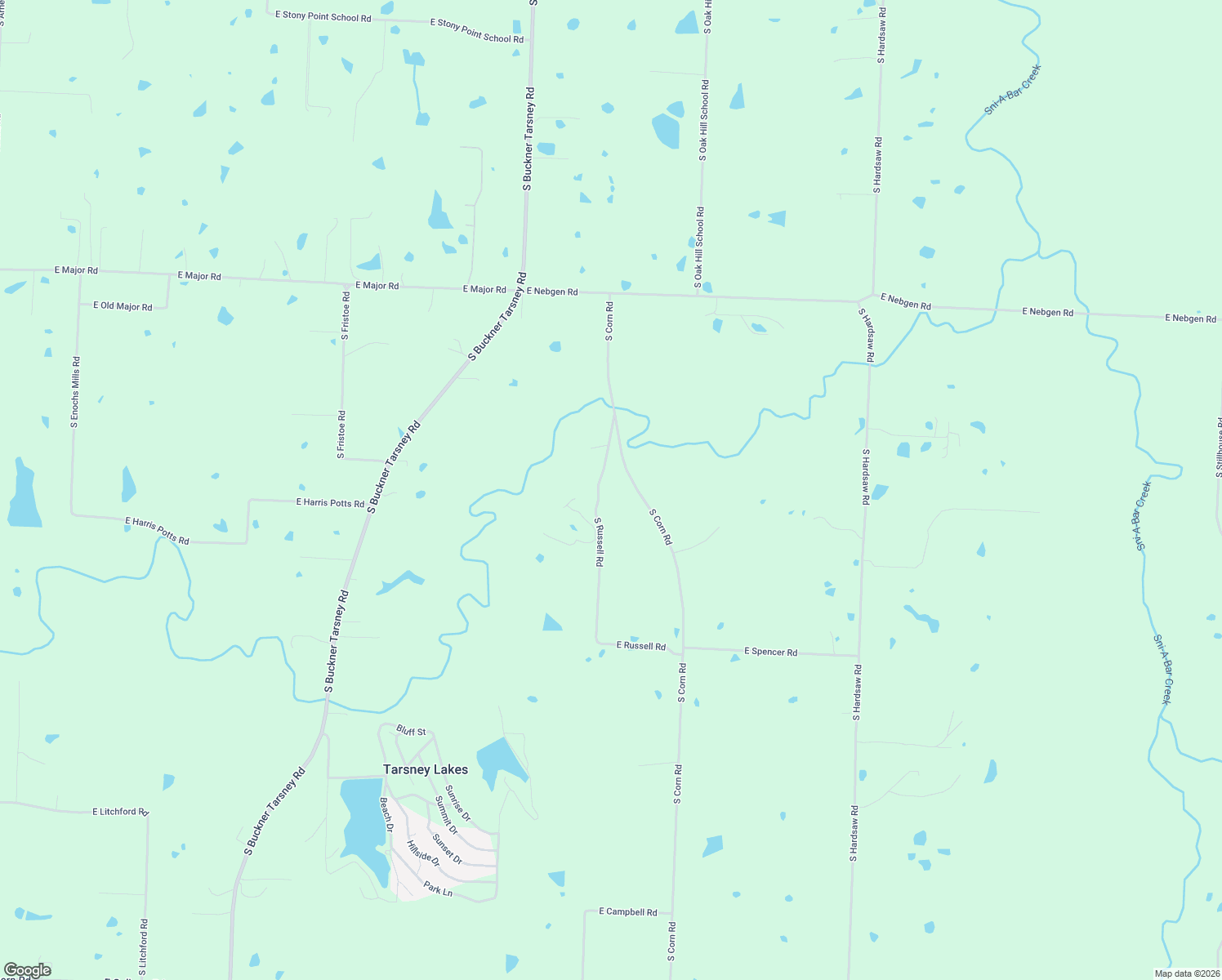 map of restaurants, bars, coffee shops, grocery stores, and more near 8314 South Corn Road in Oak Grove