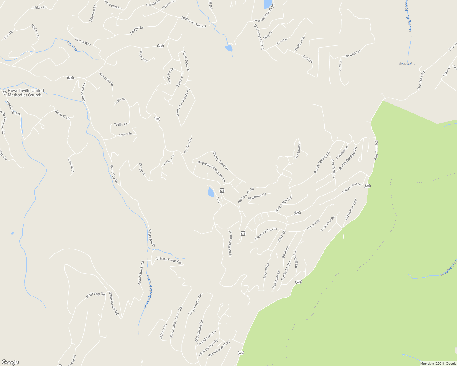 map of restaurants, bars, coffee shops, grocery stores, and more near 69 Little Indian Road in Front Royal