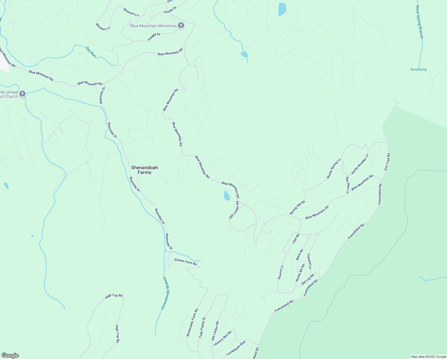 map of restaurants, bars, coffee shops, grocery stores, and more near 3143 Blue Mountain Road in Front Royal