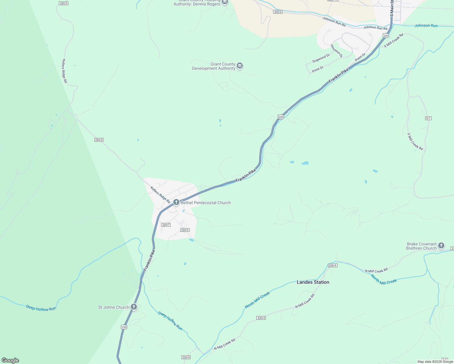 map of restaurants, bars, coffee shops, grocery stores, and more near 2037 Franklin Pike in Petersburg