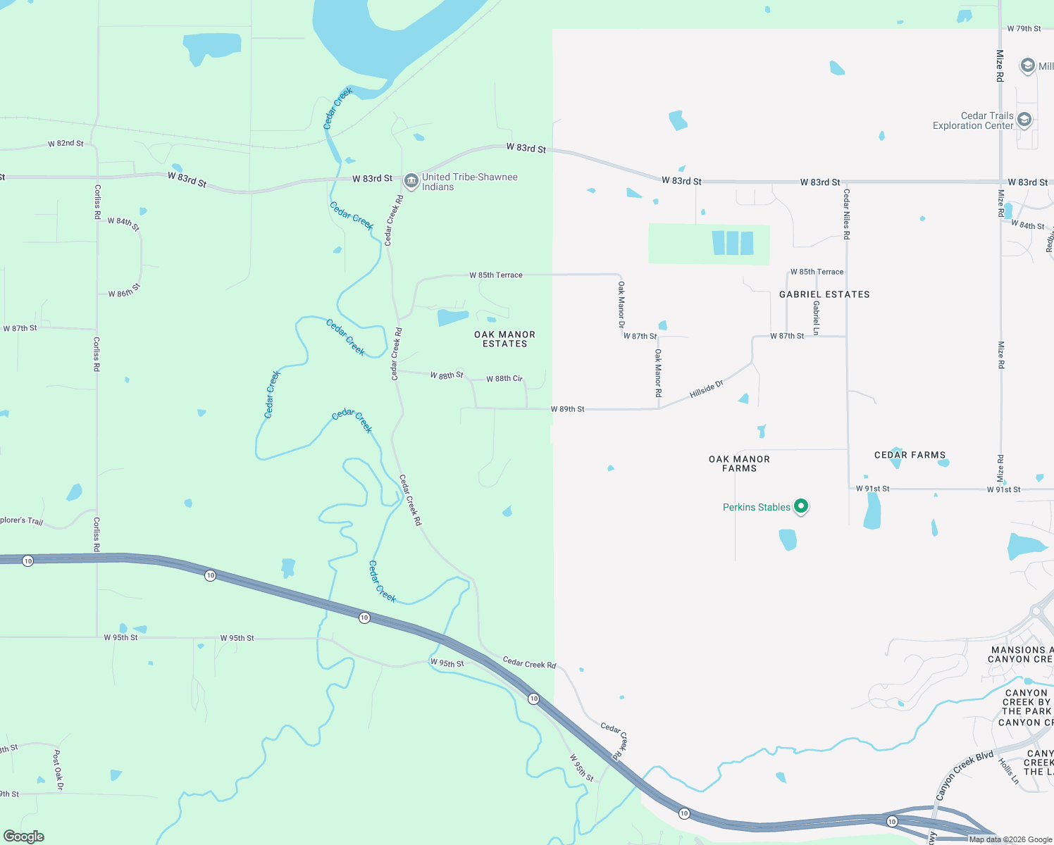 map of restaurants, bars, coffee shops, grocery stores, and more near 28055 West 89th Street in De Soto