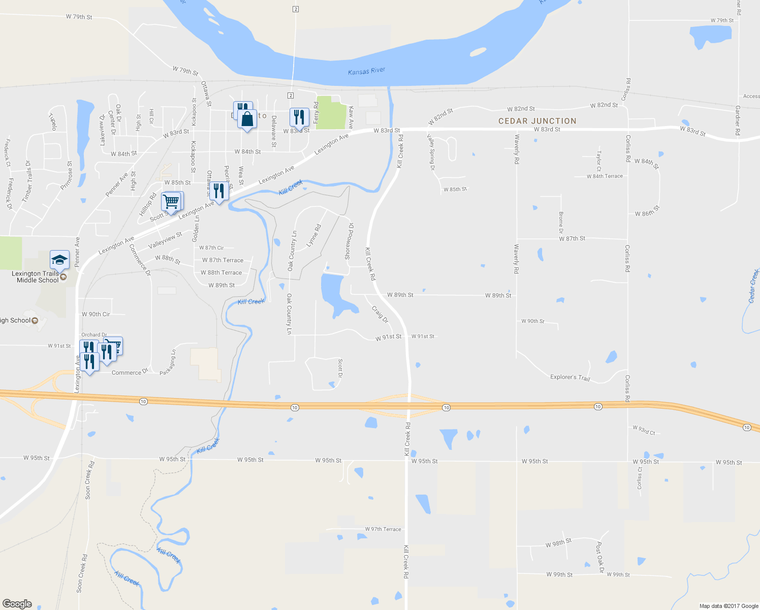 map of restaurants, bars, coffee shops, grocery stores, and more near 8945 Craig Drive in De Soto