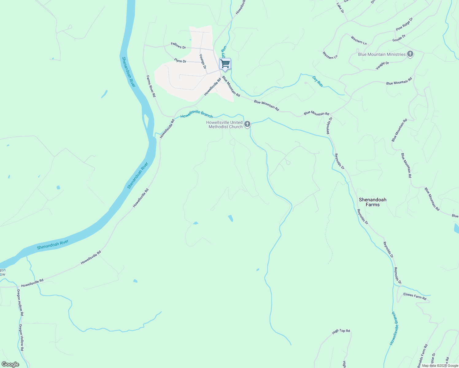 map of restaurants, bars, coffee shops, grocery stores, and more near 92 Pleasant Hill Lane in Front Royal