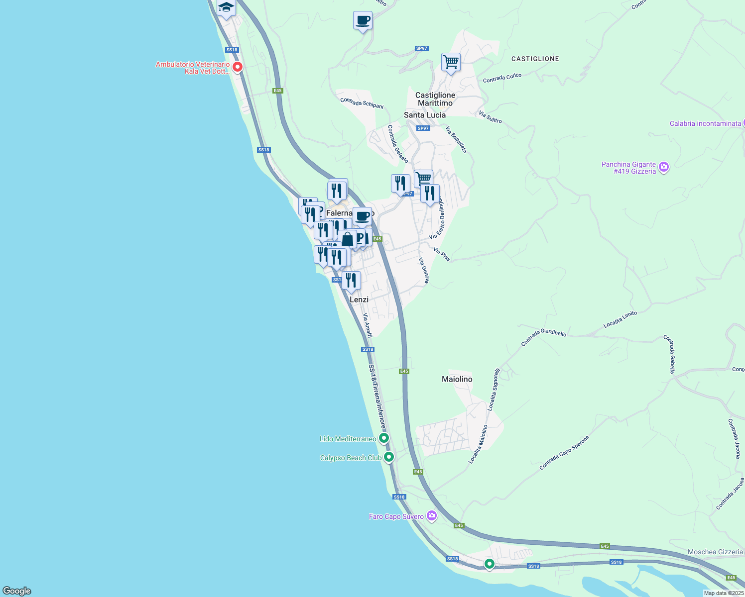 map of restaurants, bars, coffee shops, grocery stores, and more near in Lenzi